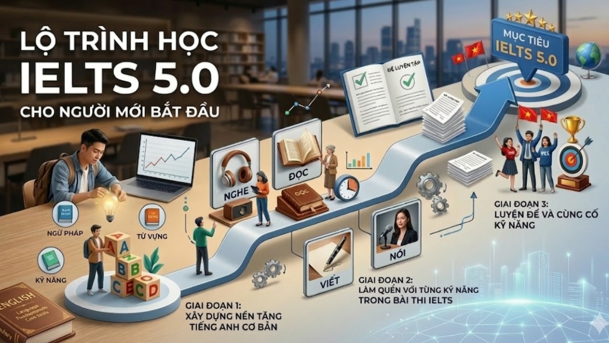 Lộ trình học Ielts cho người mới bắt đầu
